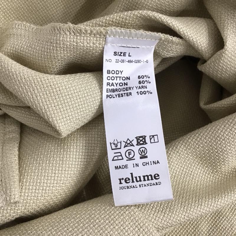 レリューム relume シャツ、ブラウス 半袖 半袖シャツ 無地シャツ ポケットシャツ L 刺繍 ベージュ / ベージュ /  メンズ USED 古着 中古 10140858
