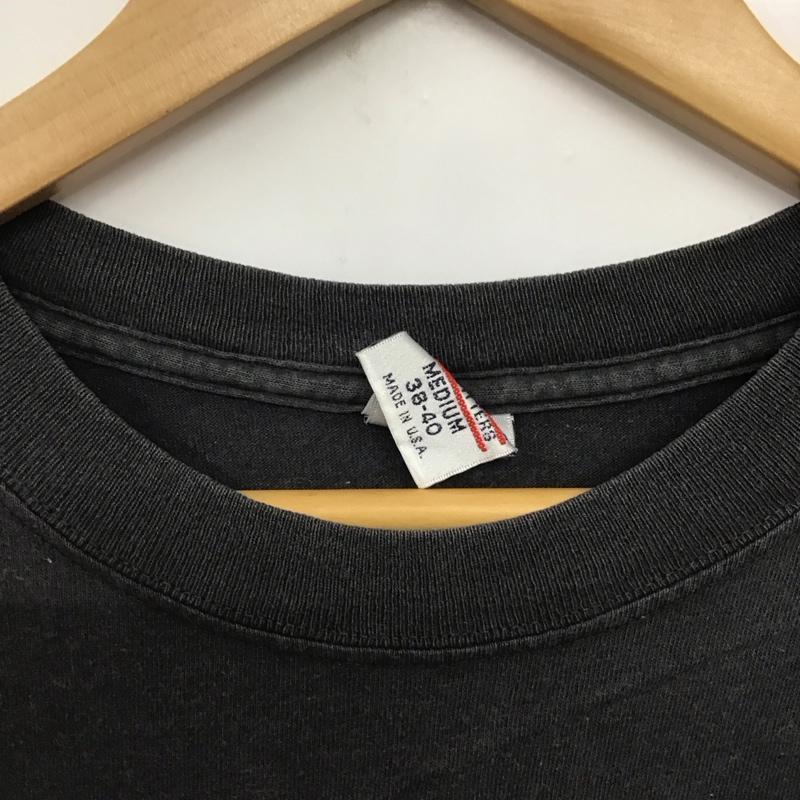 バーンズ BARNS Tシャツ 半袖 半袖カットソー プリントTシャツ クルーネックカットソー M ロゴ、文字 黒 / ブラック /  メンズ USED 古着 中古 10140865