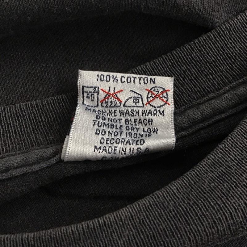 バーンズ BARNS Tシャツ 半袖 半袖カットソー プリントTシャツ クルーネックカットソー M ロゴ、文字 黒 / ブラック /  メンズ USED 古着 中古 10140865
