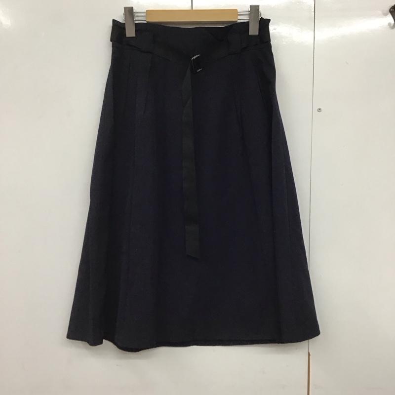 インデックス index スカート ロングスカート M 無地 紺 / ネイビー /  レディース USED 古着 中古 10140905