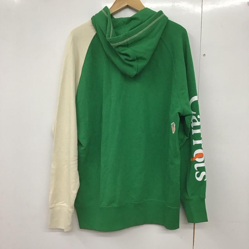 プーマ PUMA パーカー 長袖 長袖パーカー プルオーバーパーカー スウェット M 無地 白 / ホワイト / X 緑 / グリーン /  メンズ USED 古着 中古 10140912