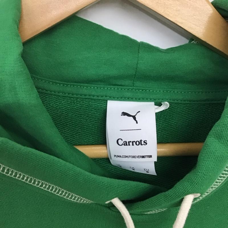 プーマ PUMA パーカー 長袖 長袖パーカー プルオーバーパーカー スウェット M 無地 白 / ホワイト / X 緑 / グリーン /  メンズ USED 古着 中古 10140912