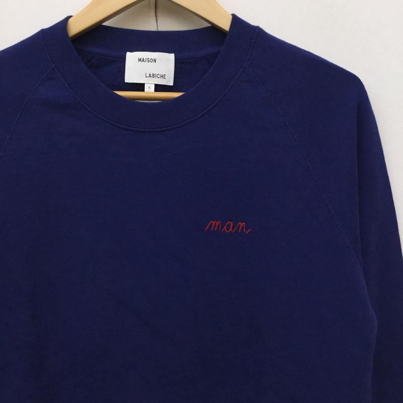 メゾンラビッシュ MAISON LABICHE トレーナー 長袖 S ワンポイント 紺 / ネイビー /  メンズ USED 古着 中古 10140933