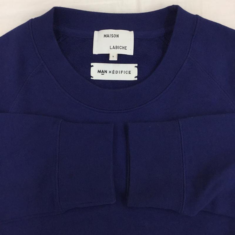 メゾンラビッシュ MAISON LABICHE トレーナー 長袖 S ワンポイント 紺 / ネイビー /  メンズ USED 古着 中古 10140933