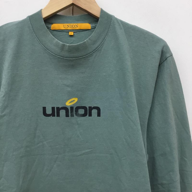 ユニオン UNION カットソー 長袖 1 ロゴ、文字 緑 / グリーン /  メンズ USED 古着 中古 10140936