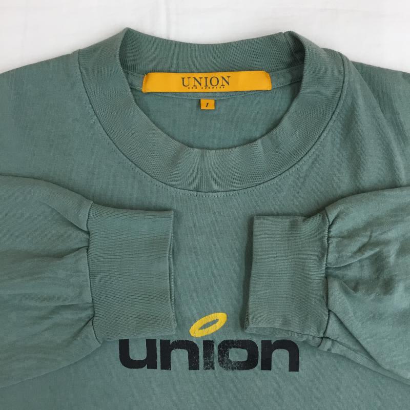 ユニオン UNION カットソー 長袖 1 ロゴ、文字 緑 / グリーン /  メンズ USED 古着 中古 10140936