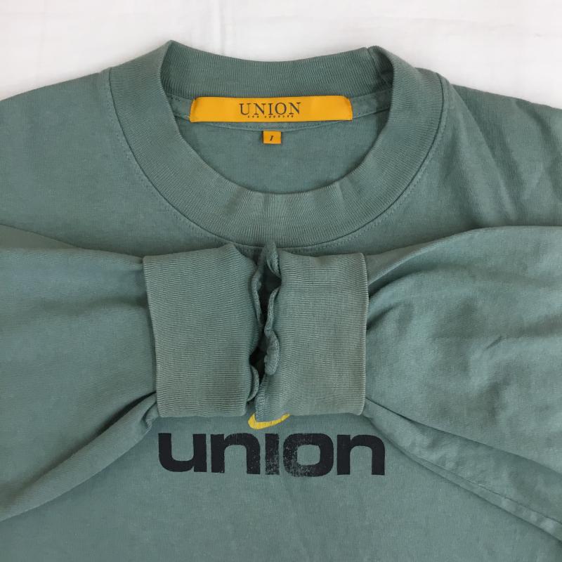 ユニオン UNION カットソー 長袖 1 ロゴ、文字 緑 / グリーン /  メンズ USED 古着 中古 10140936