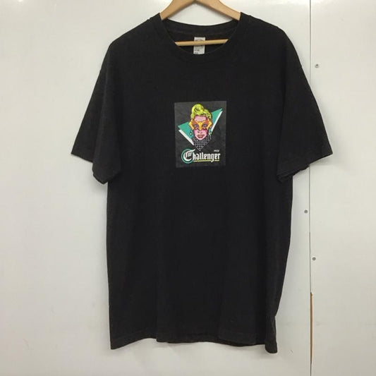 チャレンジャー CHALLENGER Tシャツ 半袖 半袖カットソー プリントTシャツ クルーネックカットソー L プリント 黒 / ブラック /  メンズ USED 古着 中古 10140956