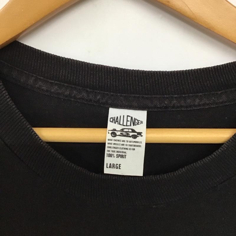 チャレンジャー CHALLENGER Tシャツ 半袖 半袖カットソー プリントTシャツ クルーネックカットソー L プリント 黒 / ブラック /  メンズ USED 古着 中古 10140956