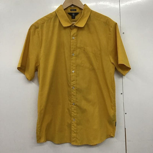 ボルコム VOLCOM シャツ、ブラウス 半袖 半袖シャツ 無地シャツ ポケットシャツ M ロゴ、文字 黄 / イエロー /  メンズ USED 古着 中古 10140971