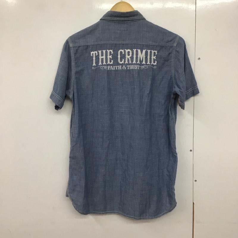 クライミー CRIMIE シャツ、ブラウス 半袖 半袖シャツ デニムシャツ カジュアルシャツ M ロゴ、文字 インディゴ / インディゴ /  メンズ USED 古着 中古 10140972