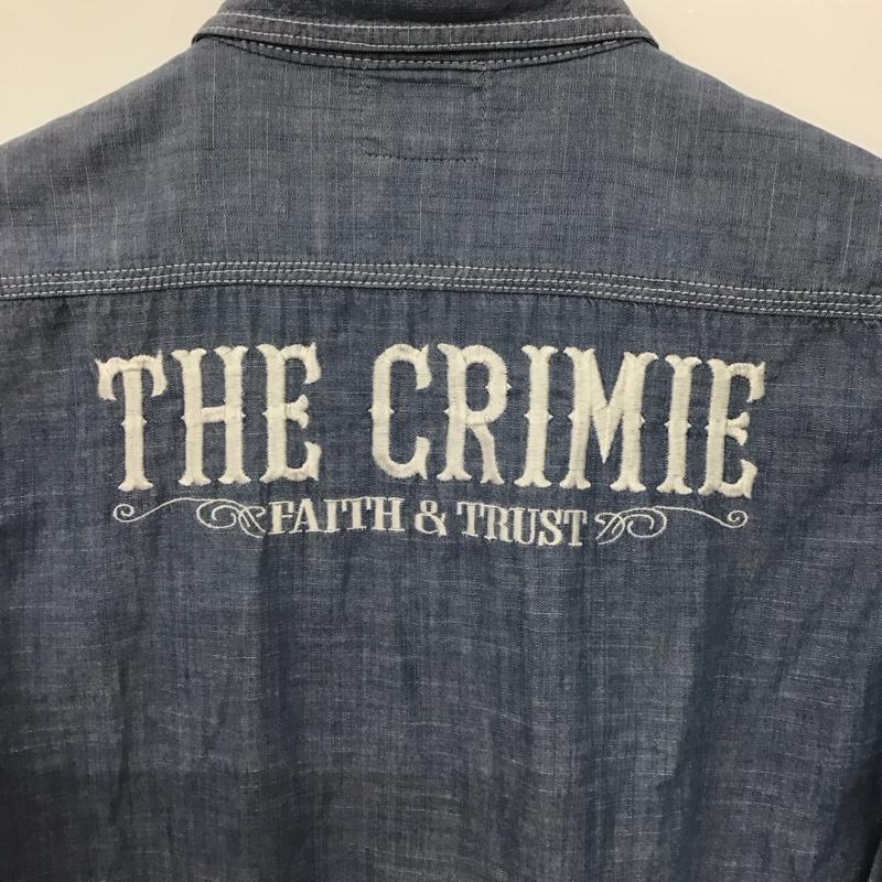 クライミー CRIMIE シャツ、ブラウス 半袖 半袖シャツ デニムシャツ カジュアルシャツ M ロゴ、文字 インディゴ / インディゴ /  メンズ USED 古着 中古 10140972