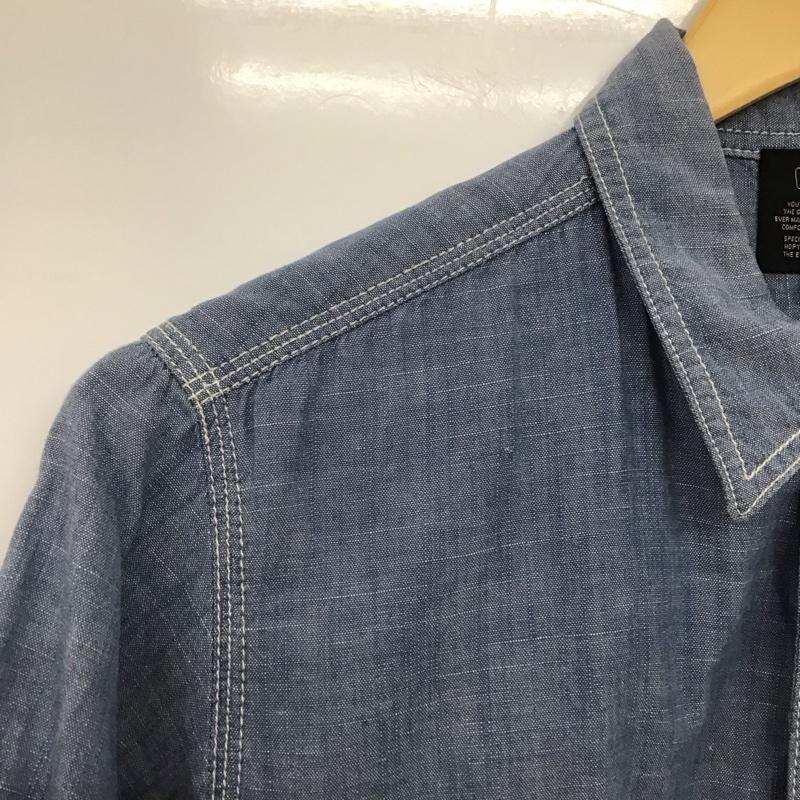 クライミー CRIMIE シャツ、ブラウス 半袖 半袖シャツ デニムシャツ カジュアルシャツ M ロゴ、文字 インディゴ / インディゴ /  メンズ USED 古着 中古 10140972