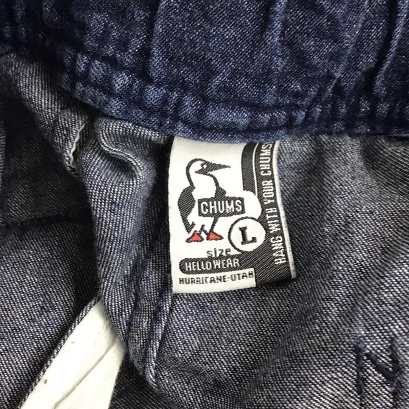 チャムス CHUMS パンツ ショートパンツ ショートパンツ ハーフパンツ カジュアルパンツ デニムパンツ L ロゴ、文字 インディゴ / インディゴ /  メンズ USED 古着 中古 10141001
