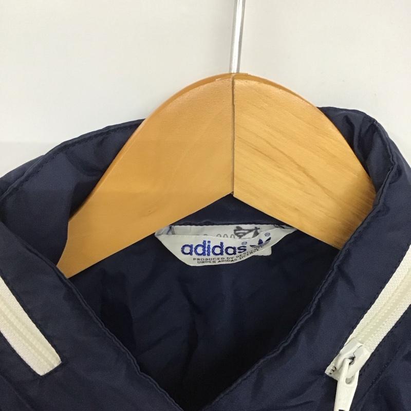 アディダス adidas ジャケット、上着 ジャンパー、ブルゾン ジップアップジャケット ナイロンジャケット アウター 80s 90s デサント L ロゴ、文字 紺 / ネイビー /  メンズ USED 古着 中古 10141015