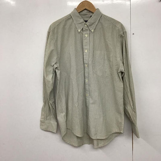 ギャップ GAP シャツ、ブラウス 長袖 長袖シャツ ストライプシャツ カラーシャツ シャツボタンダウンシャツ 90s M ストライプ 白 / ホワイト / X カーキ / カーキ /  メンズ USED 古着 中古 10141025