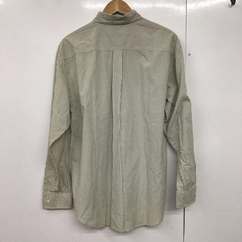ギャップ GAP シャツ、ブラウス 長袖 長袖シャツ ストライプシャツ カラーシャツ シャツボタンダウンシャツ 90s M ストライプ 白 / ホワイト / X カーキ / カーキ /  メンズ USED 古着 中古 10141025