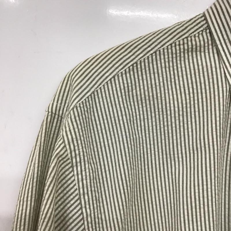ギャップ GAP シャツ、ブラウス 長袖 長袖シャツ ストライプシャツ カラーシャツ シャツボタンダウンシャツ 90s M ストライプ 白 / ホワイト / X カーキ / カーキ /  メンズ USED 古着 中古 10141025