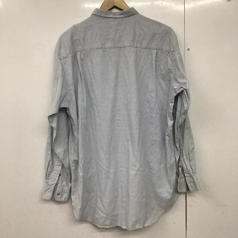 パパス PAPAS シャツ、ブラウス 長袖 長袖シャツ チェックシャツ カラーシャツ L チェック 白 / ホワイト / X 水色 / ライトブルー /  メンズ USED 古着 中古 10141029