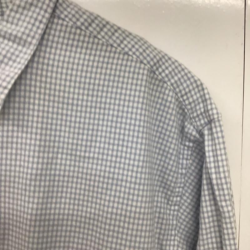 パパス PAPAS シャツ、ブラウス 長袖 長袖シャツ チェックシャツ カラーシャツ L チェック 白 / ホワイト / X 水色 / ライトブルー /  メンズ USED 古着 中古 10141029