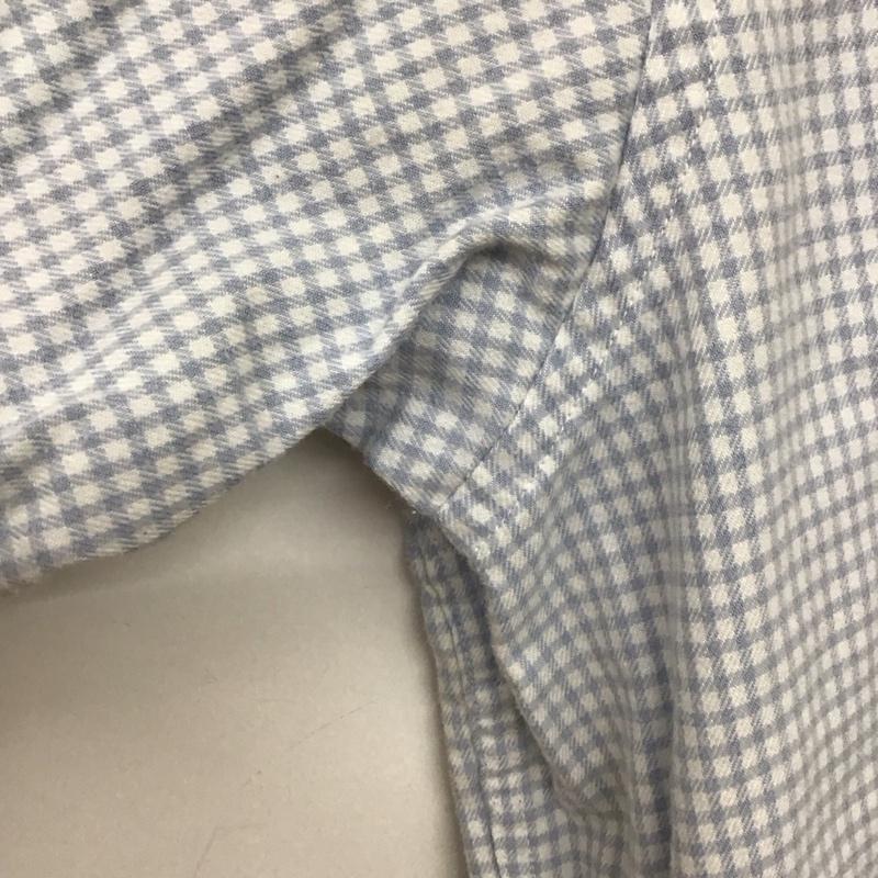 パパス PAPAS シャツ、ブラウス 長袖 長袖シャツ チェックシャツ カラーシャツ L チェック 白 / ホワイト / X 水色 / ライトブルー /  メンズ USED 古着 中古 10141029