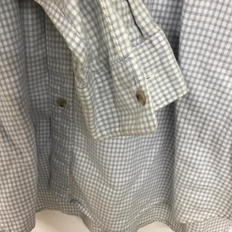 パパス PAPAS シャツ、ブラウス 長袖 長袖シャツ チェックシャツ カラーシャツ L チェック 白 / ホワイト / X 水色 / ライトブルー /  メンズ USED 古着 中古 10141029