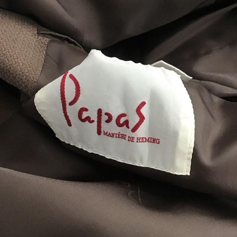 パパス PAPAS ジャケット、上着 ジャケット、ブレザー カジュアルジャケット アウター カラージャケット L 無地 茶 / ブラウン /  メンズ USED 古着 中古 10141032