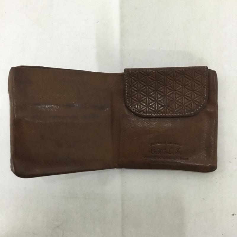 コズミックワンダー COSMIC WONDER 財布 二つ折り 型押し レザー Flower of Life 総柄 茶 / ブラウン /  メンズ USED 古着 中古 10141040