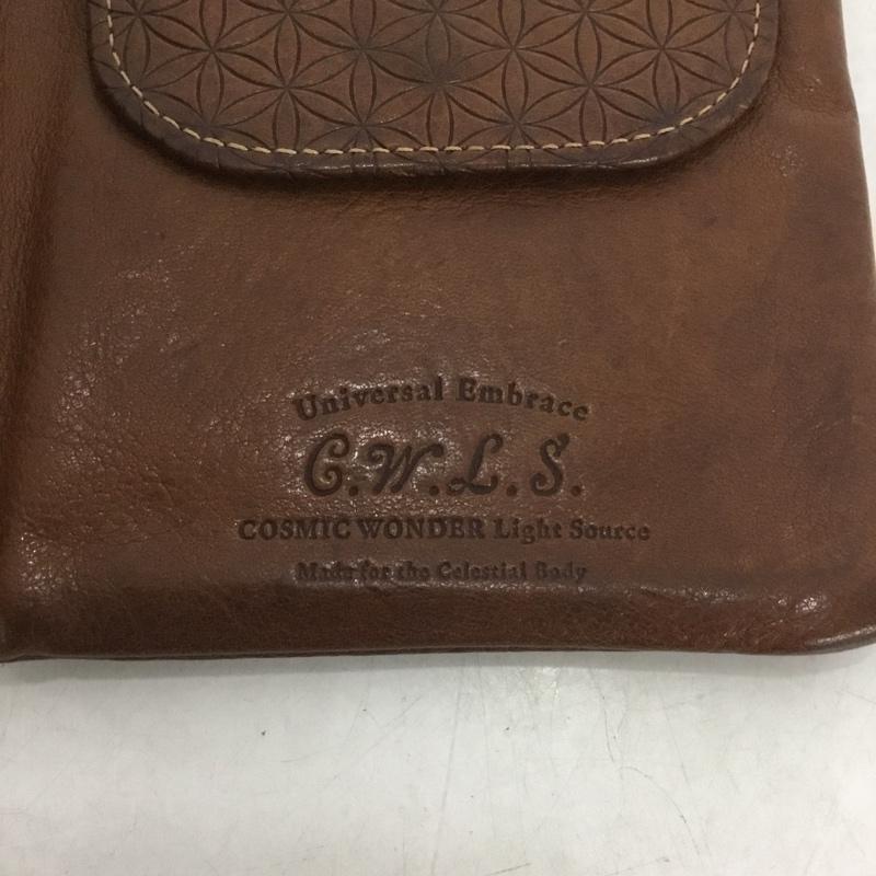 コズミックワンダー COSMIC WONDER 財布 二つ折り 型押し レザー Flower of Life 総柄 茶 / ブラウン /  メンズ USED 古着 中古 10141040