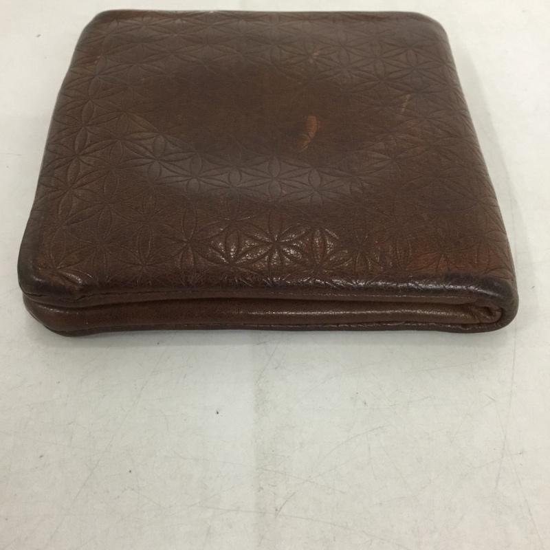 コズミックワンダー COSMIC WONDER 財布 二つ折り 型押し レザー Flower of Life 総柄 茶 / ブラウン /  メンズ USED 古着 中古 10141040