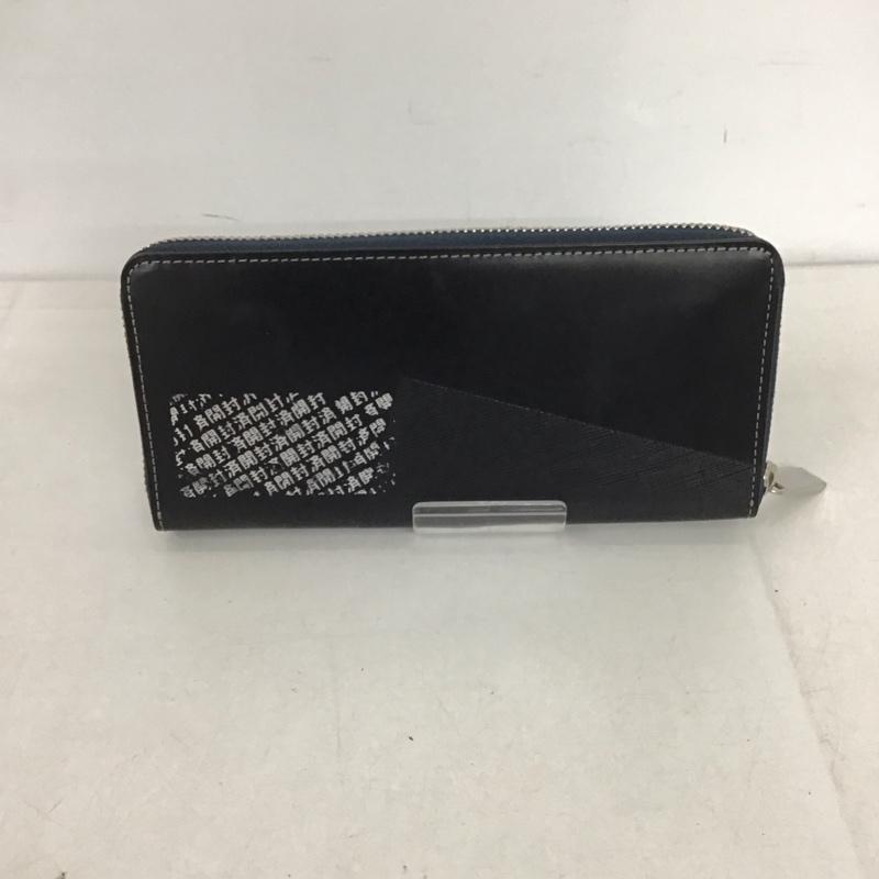 ランバンオンブルー LANVIN en Bleu 財布 長財布 555616 ラウンドファスナー ロゴ、文字 黒 / ブラック /  メンズ USED 古着 中古 10141061