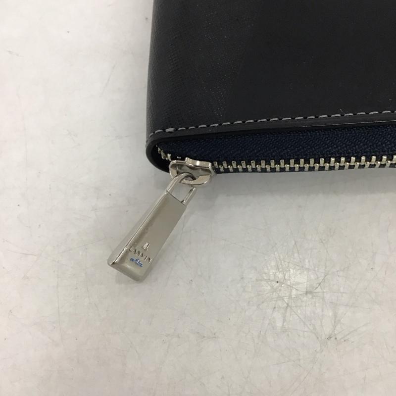 ランバンオンブルー LANVIN en Bleu 財布 長財布 555616 ラウンドファスナー ロゴ、文字 黒 / ブラック /  メンズ USED 古着 中古 10141061