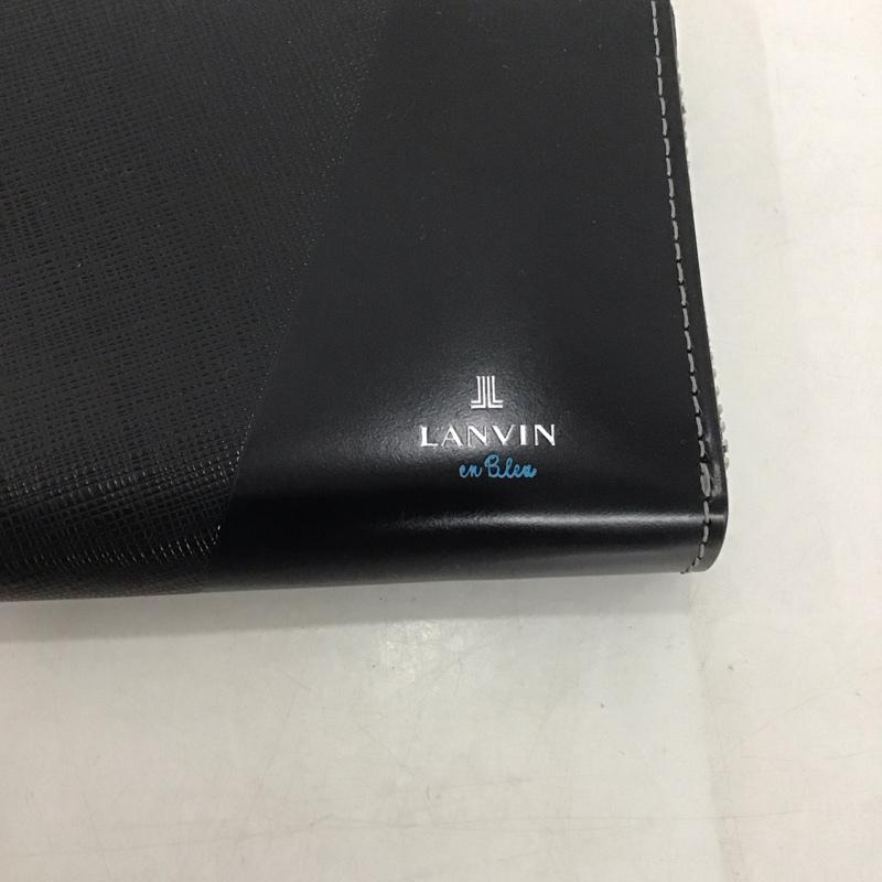 ランバンオンブルー LANVIN en Bleu 財布 長財布 555616 ラウンドファスナー ロゴ、文字 黒 / ブラック /  メンズ USED 古着 中古 10141061