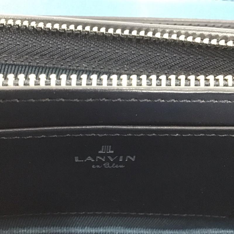 ランバンオンブルー LANVIN en Bleu 財布 長財布 555616 ラウンドファスナー ロゴ、文字 黒 / ブラック /  メンズ USED 古着 中古 10141061
