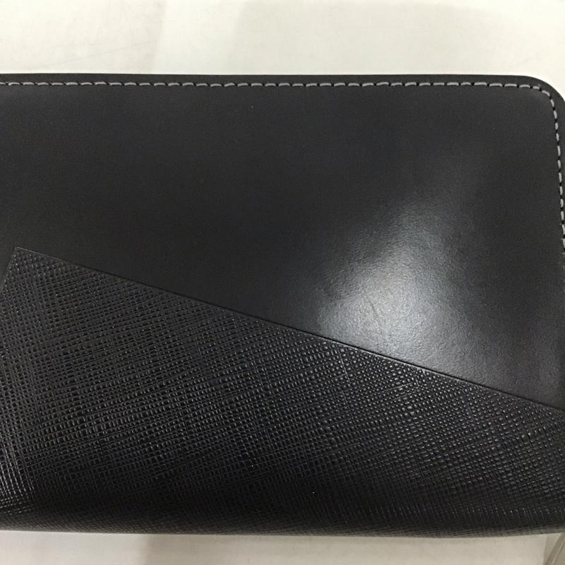 ランバンオンブルー LANVIN en Bleu 財布 長財布 555616 ラウンドファスナー ロゴ、文字 黒 / ブラック /  メンズ USED 古着 中古 10141061