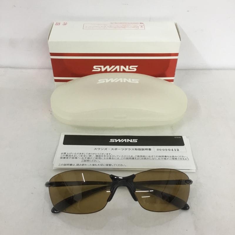 スワンズ Swans めがね・サングラス サングラス SALF-0065 偏光レンズモデル スポーツサングラス 箱有 ロゴ、文字 黒 / ブラック / X 茶 / ブラウン /  メンズ USED 古着 中古 10141074