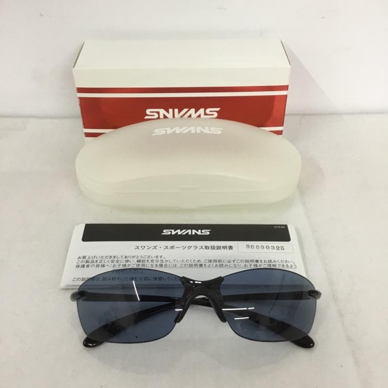 スワンズ Swans めがね・サングラス サングラス SALF-0067 ULTRA LENS for GOLFモデル 箱有 ロゴ、文字 黒 / ブラック / X 青 / ブルー /  メンズ USED 古着 中古 10141076