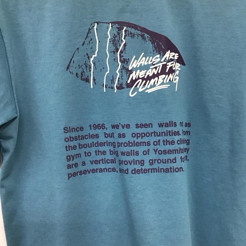 ザノースフェイス THE NORTH FACE Tシャツ 半袖 NT32379 S/S Walls Manifest Tee S ロゴ、文字 X プリント 青 / ブルー /  メンズ USED 古着 中古 10141113