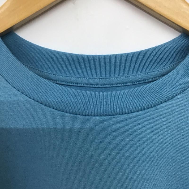 ザノースフェイス THE NORTH FACE Tシャツ 半袖 NT32379 S/S Walls Manifest Tee S ロゴ、文字 X プリント 青 / ブルー /  メンズ USED 古着 中古 10141113