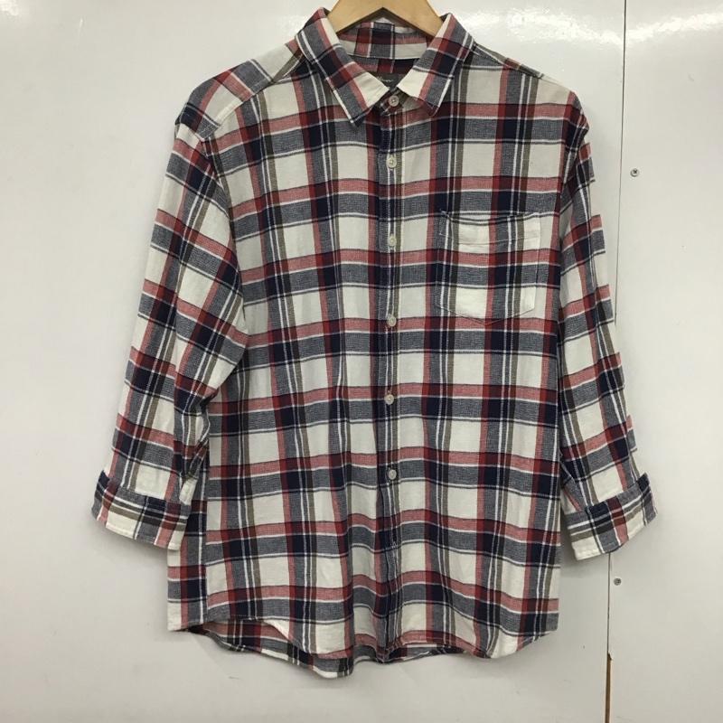 エディーバウアー Eddie Bauer シャツ、ブラウス 七分袖 M チェック マルチカラー / マルチカラー /  メンズ USED 古着 中古 10141177