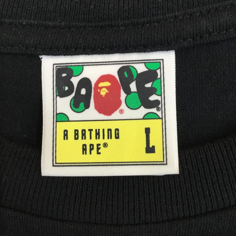 アベイシングエイプ A BATHING APE Tシャツ 半袖 001TEK801026M L プリント 黒 / ブラック /  メンズ USED 古着 中古 10141208