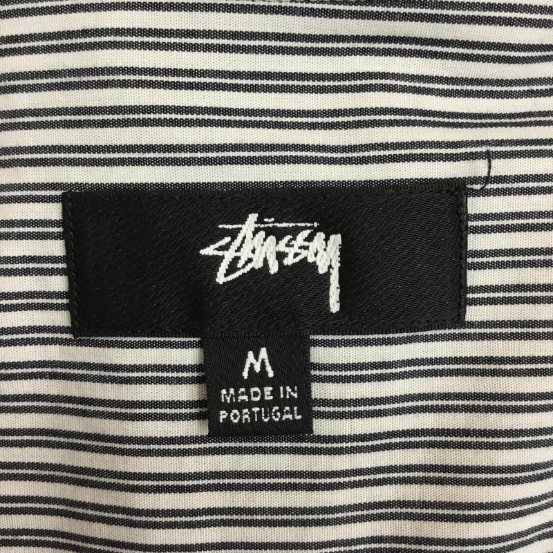 ステューシー STUSSY シャツ、ブラウス 半袖 boxy ss shirt 8 ball stripe M ストライプ 白 / ホワイト / X 紺 / ネイビー /  メンズ USED 古着 中古 10141210