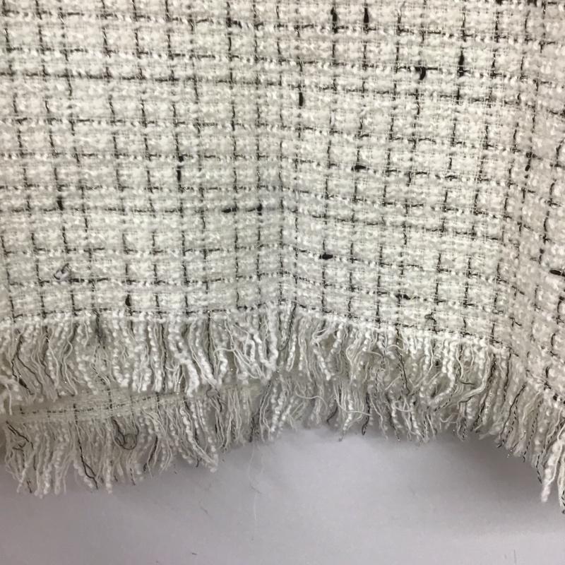ザラ ZARA カットソー 七分袖 S チェック 白 / ホワイト /  レディース USED 古着 中古 10141231