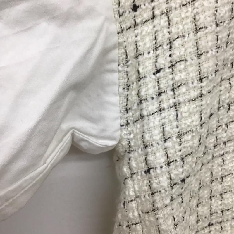ザラ ZARA カットソー 七分袖 S チェック 白 / ホワイト /  レディース USED 古着 中古 10141231