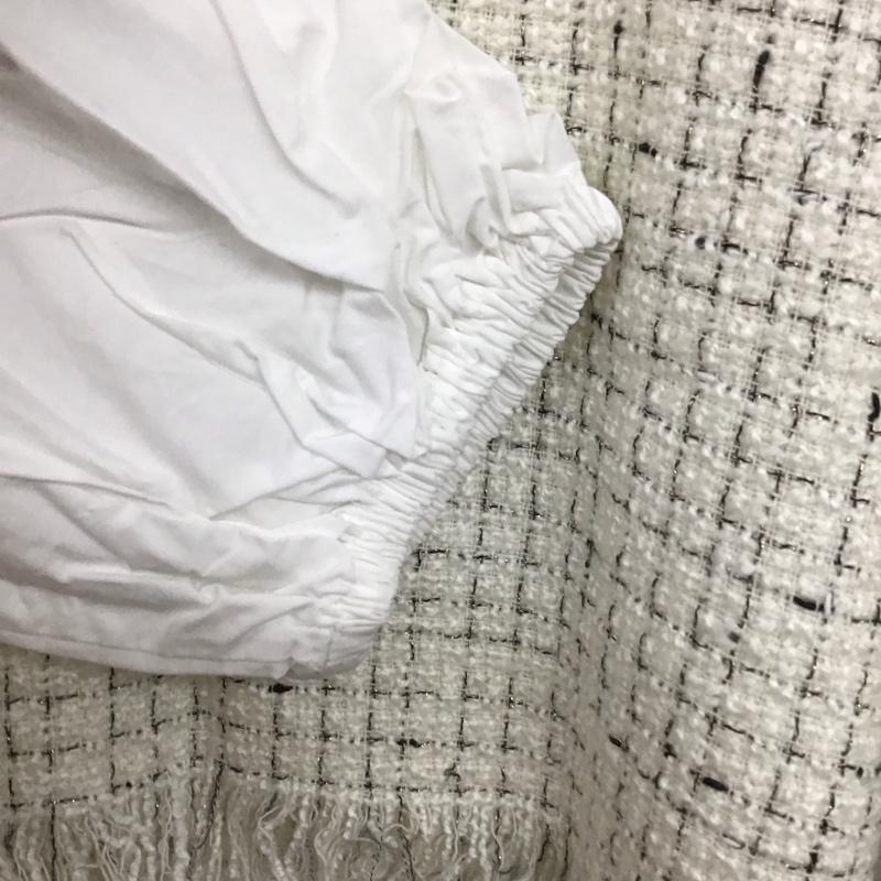 ザラ ZARA カットソー 七分袖 S チェック 白 / ホワイト /  レディース USED 古着 中古 10141231