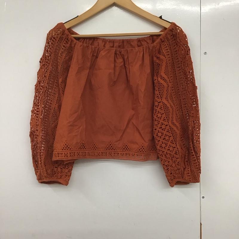 マカフィー MACPHEE カットソー 七分袖 36 無地 茶 / ブラウン /  レディース USED 古着 中古 10141233