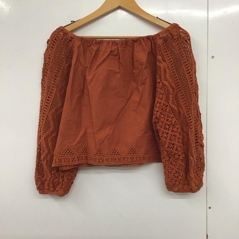 マカフィー MACPHEE カットソー 七分袖 36 無地 茶 / ブラウン /  レディース USED 古着 中古 10141233