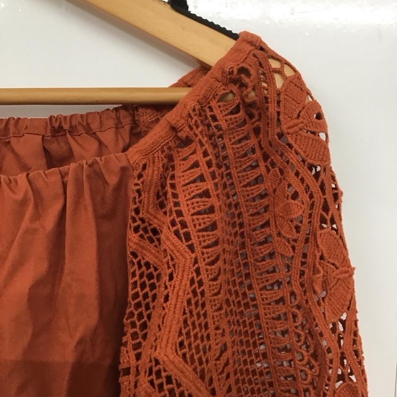 マカフィー MACPHEE カットソー 七分袖 36 無地 茶 / ブラウン /  レディース USED 古着 中古 10141233