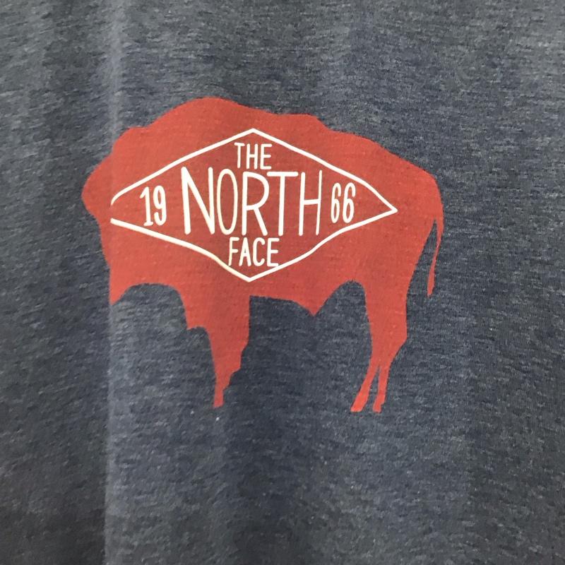 ザノースフェイス THE NORTH FACE Tシャツ 半袖 半袖カットソー プリントTシャツ クルーネックカットソー L ロゴ、文字 紺 / ネイビー /  メンズ USED 古着 中古 10141239