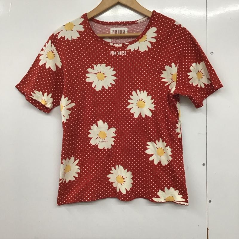 ピンクハウス PINK HOUSE カットソー 半袖 L 総柄 赤 / レッド /  レディース USED 古着 中古 10141249